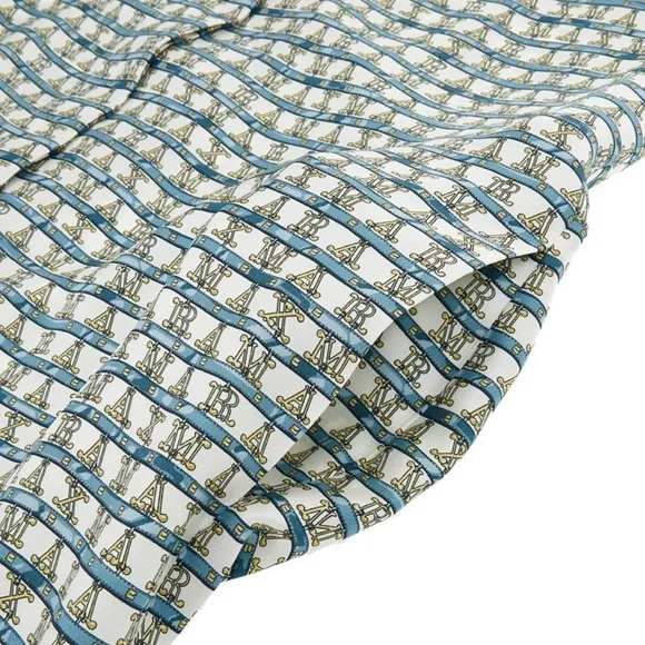 MaxMara Cupid Vampata Monogram Silk Button Front Belted Shirt Dress Size Small - Picture 12 of 15